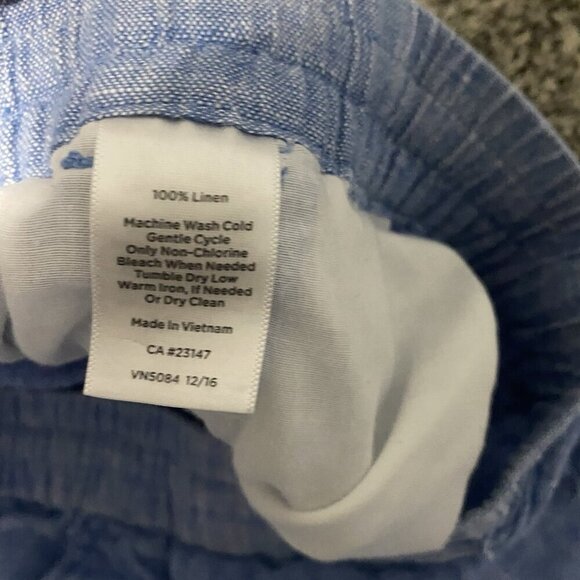 Talbots 100% Linen Light Blue Drawstring Pants Size 12 32x29 - Picture 4 of 5